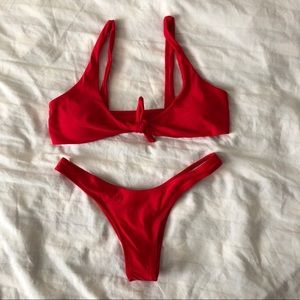 Knot High Leg Bikini Set